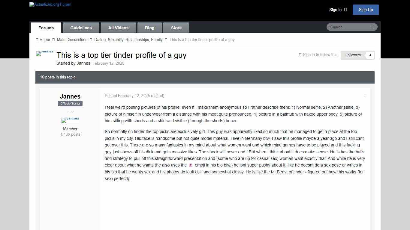 This is a top tier tinder profile of a guy - Dating, Sexuality, Relationships, Family - Actualized.org Forum