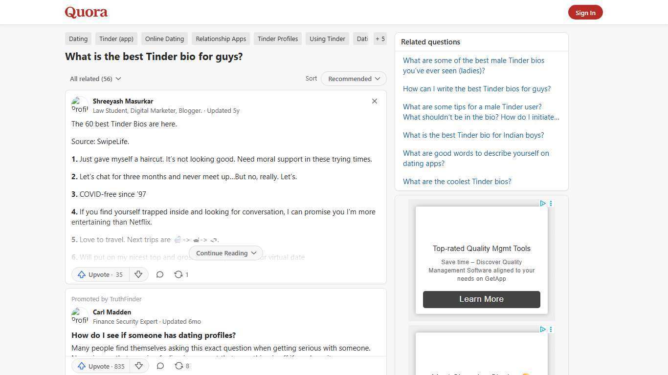 What is the best Tinder bio for guys? - Quora